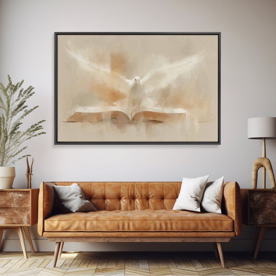 Spirit Of Peace, Framed Canvas Print, Christian Wall Art, Christian Art Canvas, Christian Paintings, Christian Gift Ideas, Subtle Christian