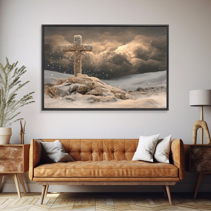 Dawn Of Redemption | Framed Canvas Print | Christian Christmas Art | Christian Art Canvas | Christian Wall Art | Moody Christian Art | Chri