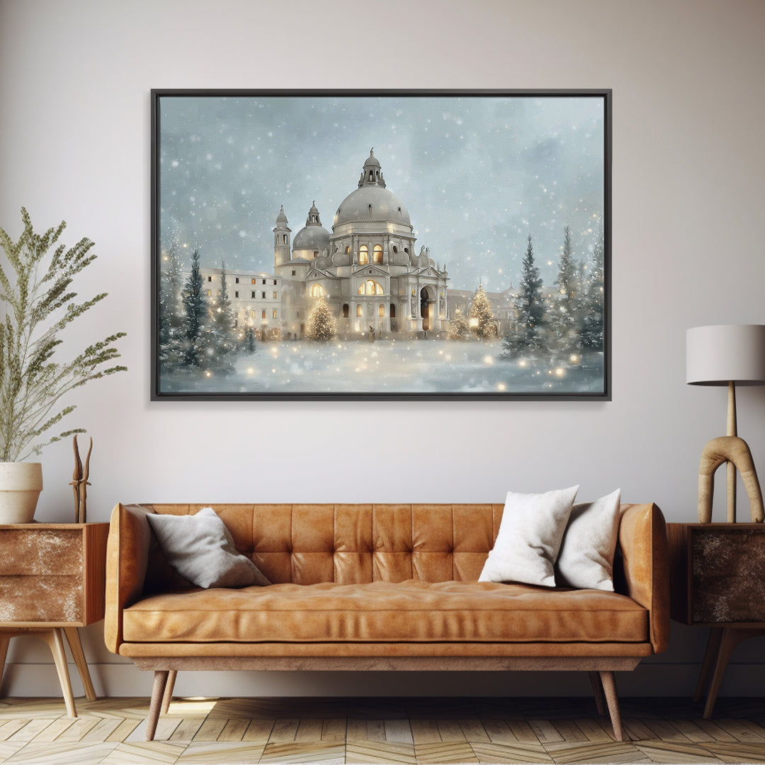 Sanctuary Of Light – Framed Canvas Print – Christmas Art Prints – Christian Wall Art – Christian Art Canvas – Christian Christmas Art – Chr