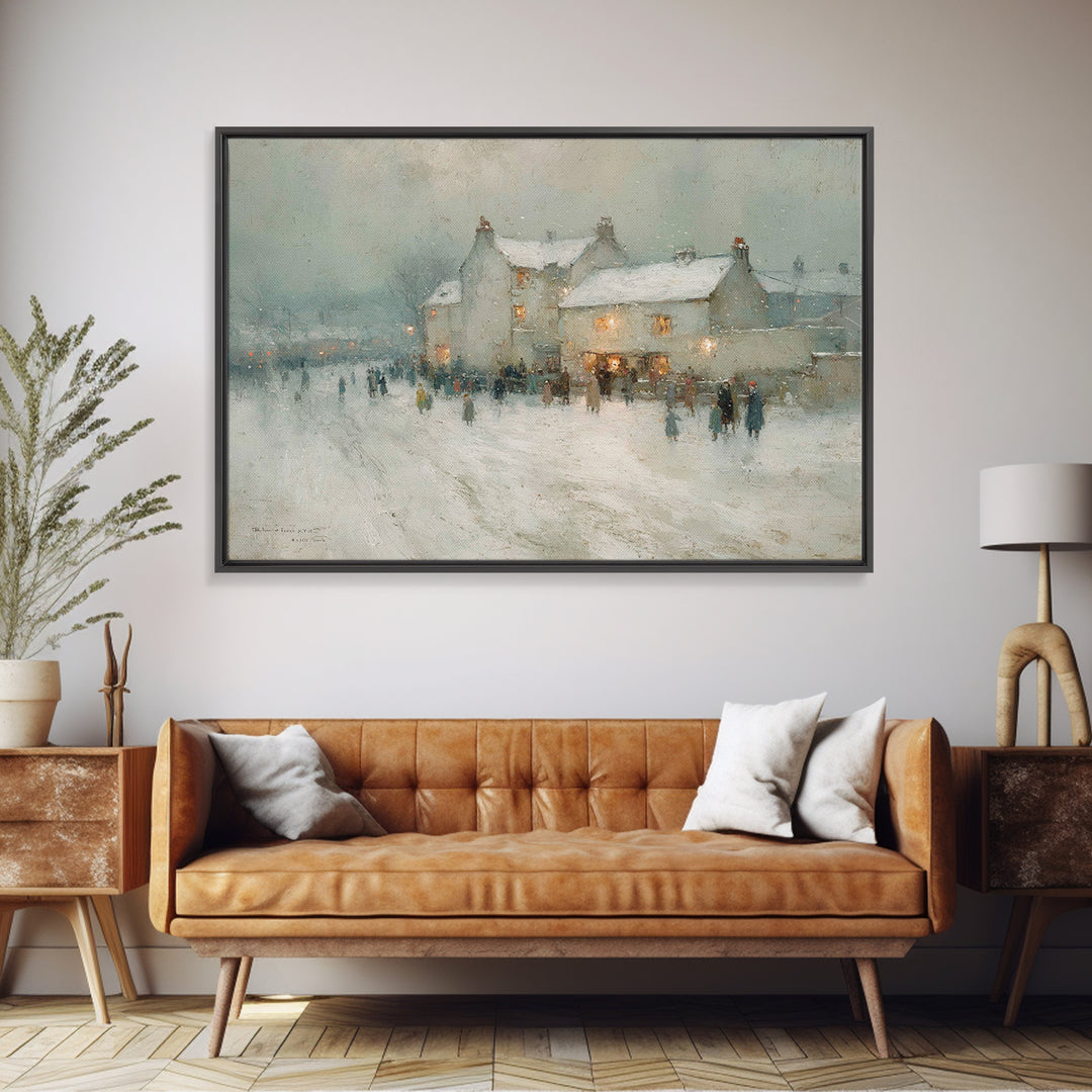Old World Christmas, Framed Canvas Print, Christmas Art Prints, Christmas Wall Art, Christian Christmas Art, Framed Christmas Art, Christia