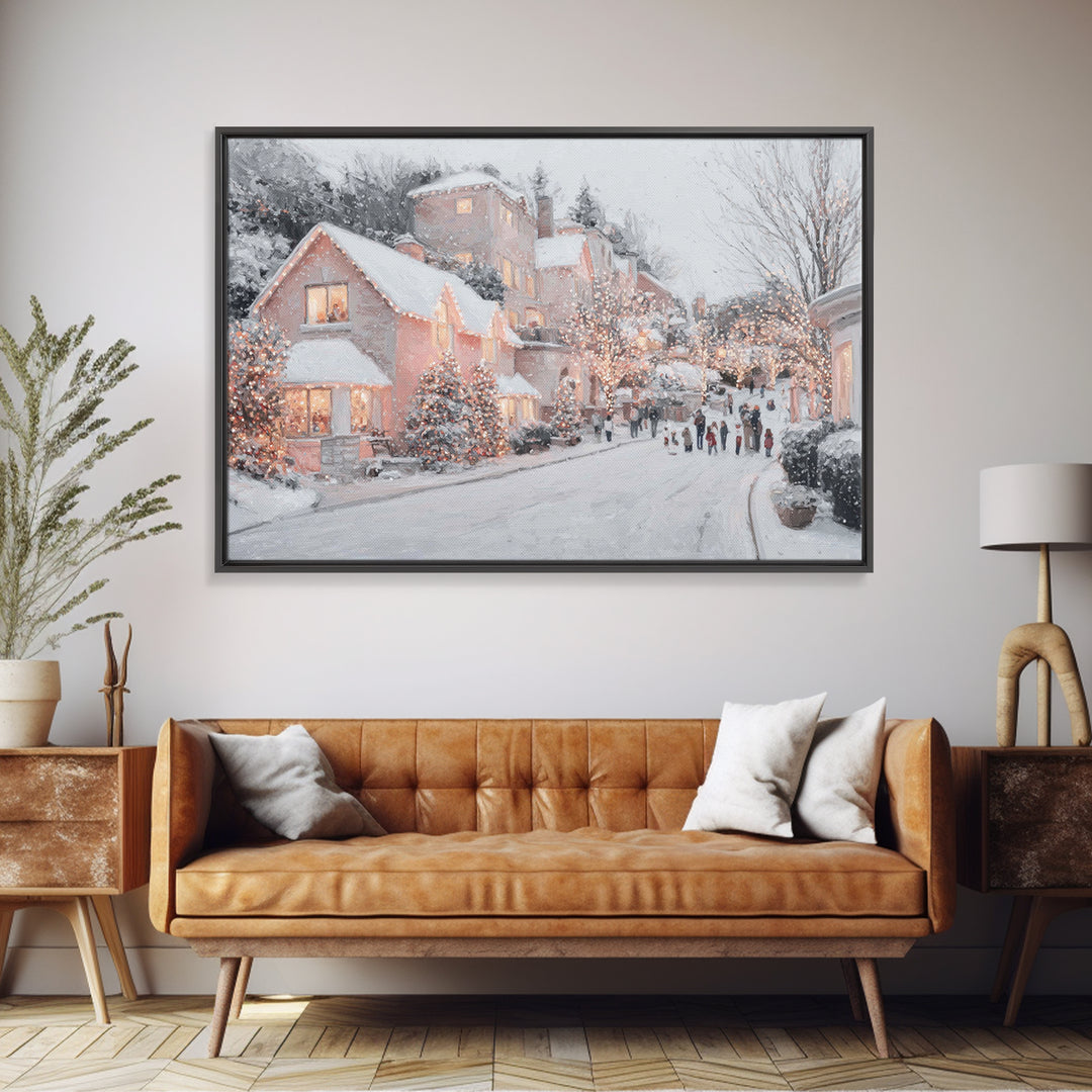 Holiday Lane Blessing – Framed Canvas Print – Framed Christmas Art – Christmas Wall Art – Christian Christmas Art – Christmas Art Prints –