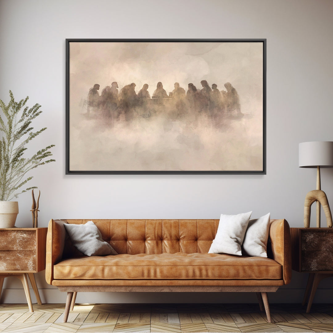 Eternal Peace Gathering | Framed Canvas Print | Christian Wall Art | Minimalist Christian Art | Jesus Painting | Christian Art Canvas | Chr
