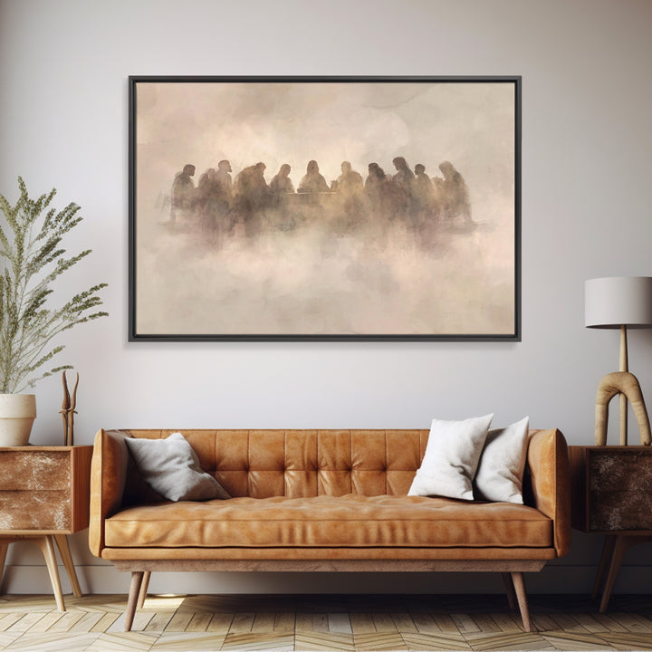 Eternal Peace Gathering | Framed Canvas Print | Christian Wall Art | Minimalist Christian Art | Jesus Painting | Christian Art Canvas | Chr