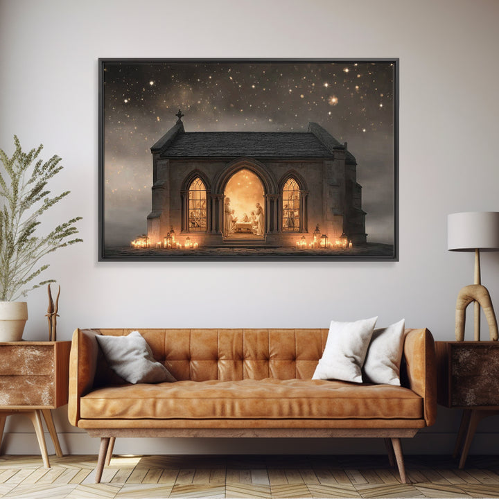 Ancient Supper Sanctuary – Framed Canvas Print – Christian Wall Art – Vintage Christian Art – Jesus Painting – Christian Art Canvas – Chris