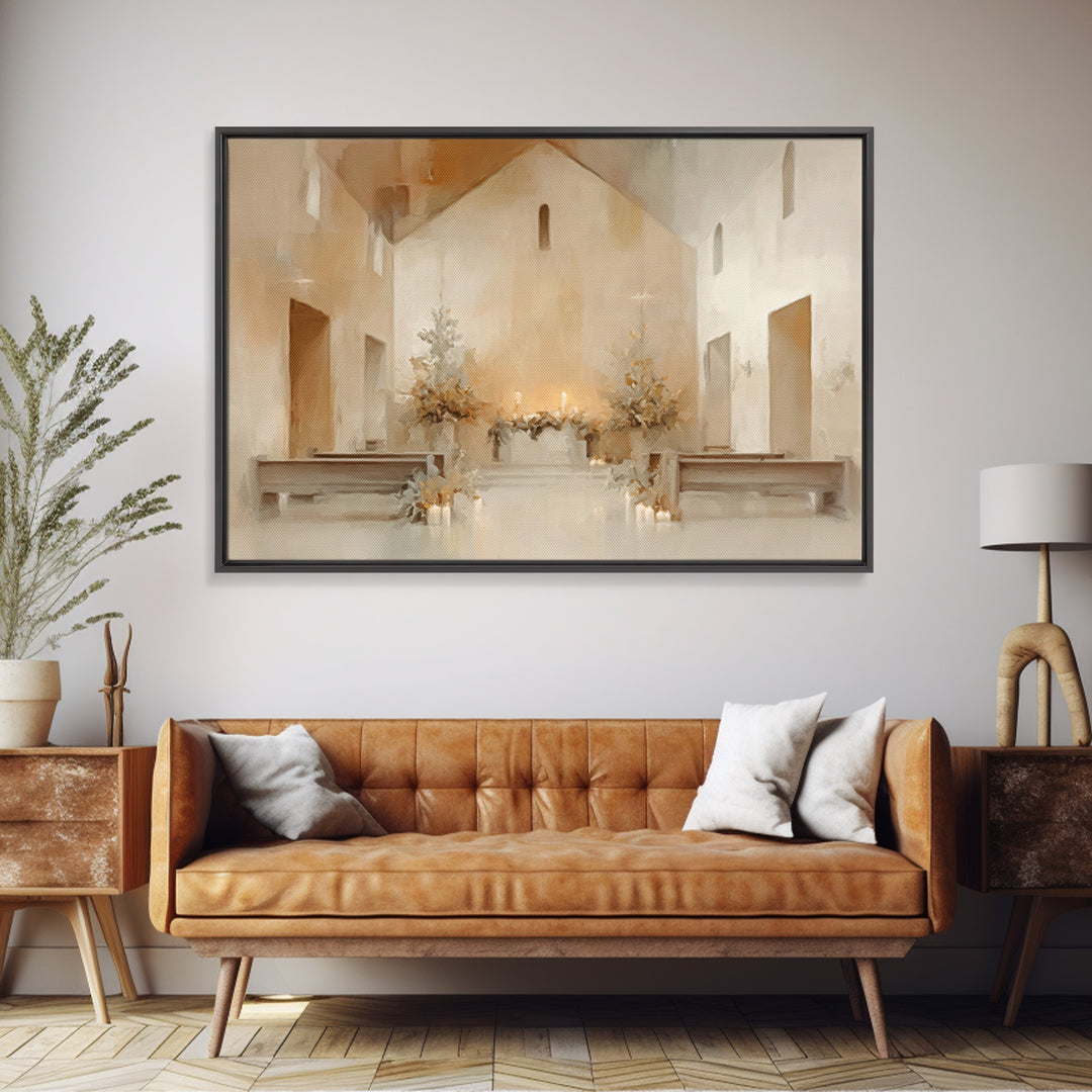 Cathedral Light | Framed Canvas Print | Christian Art Prints | Christmas Canvas Wall Art | Christian Christmas Decorations | Large Christia