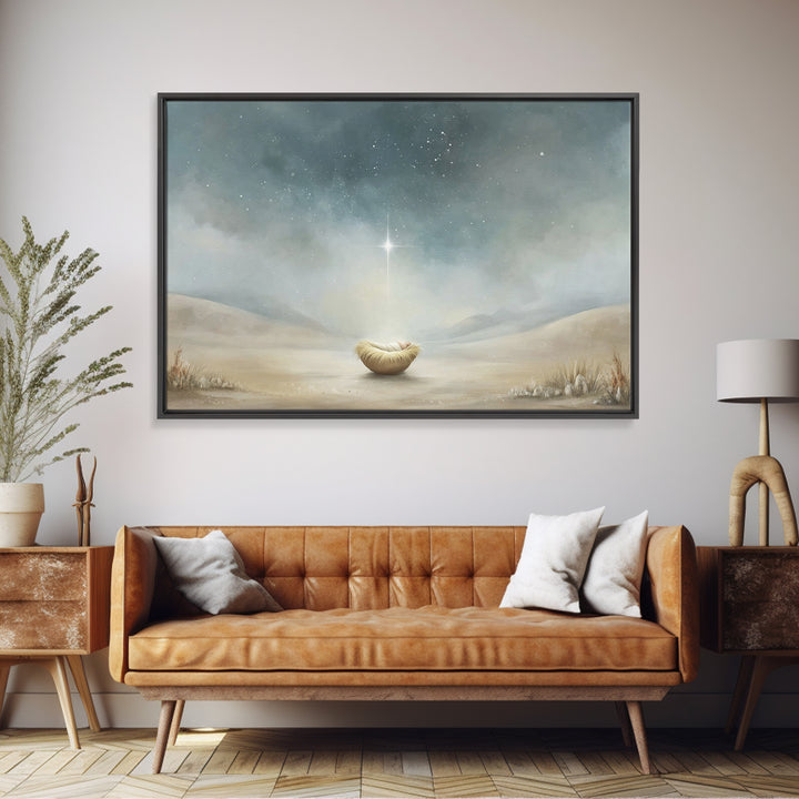 Infant Under Heaven | Framed Canvas Print | Christian Wall Art | Christian Art Canvas | Jesus Christmas Art | Christmas Art | Christian Chr