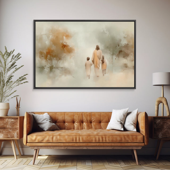 Soft Path Light | Framed Canvas Print | Christian Art Canvas | Minimalist Christian Art | Jesus Painting | Christian Wall Art | Christian D