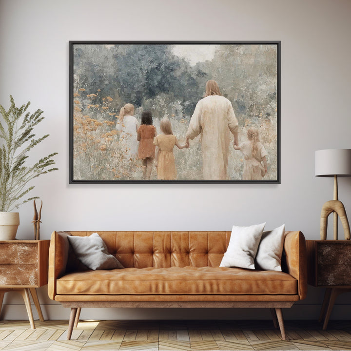 Fields Of Promise | Framed Canvas Print | Christian Art Canvas | Jesus Painting | Christian Decor For Home | Large Christian Art | Christia