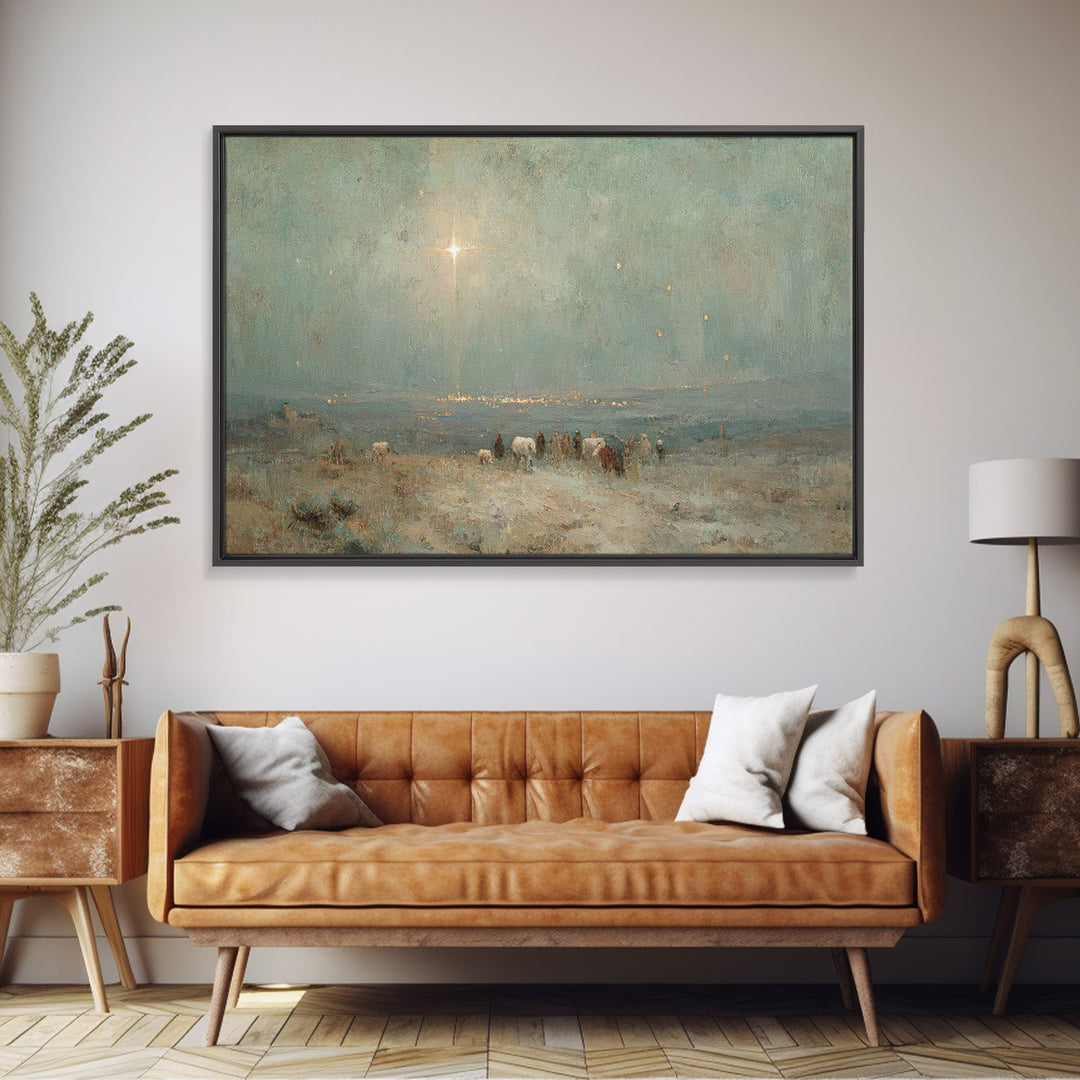 Holy Night Journey, Framed Canvas Print, Christian Art Canvas, Christmas Wall Art, Christian Christmas Decorations, Christmas Art Prints, C
