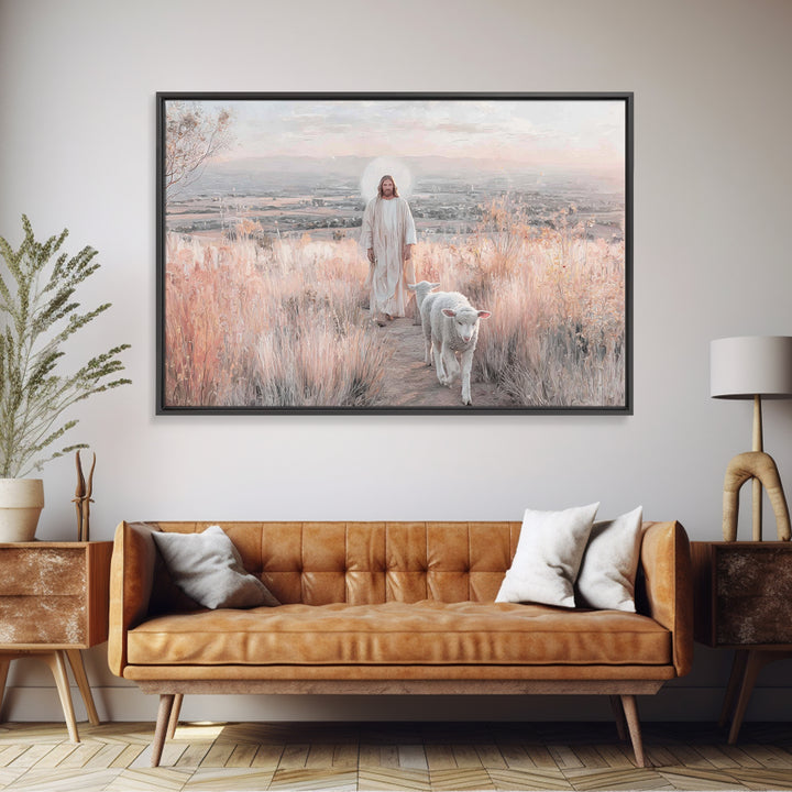 Radiant Path Light, Framed Canvas Print, Christian Art Print, Jesus Painting, Christian Decor, Large Christian Art, Subtle Christian Painti