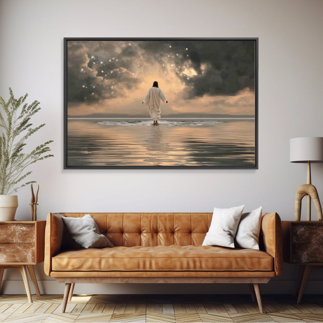 Radiant Dawn Path | Framed Canvas Print | Christian Art Canvas | Jesus Painting | Christian Wall Art | Christian Decoration | Moody Christi
