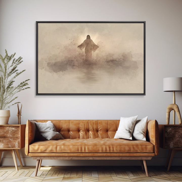 Eternal Light Rising - Framed Canvas Print - Christian Art Canvas - Christian Gift Ideas - Jesus Painting - Christian Wall Art - Subtle Chr