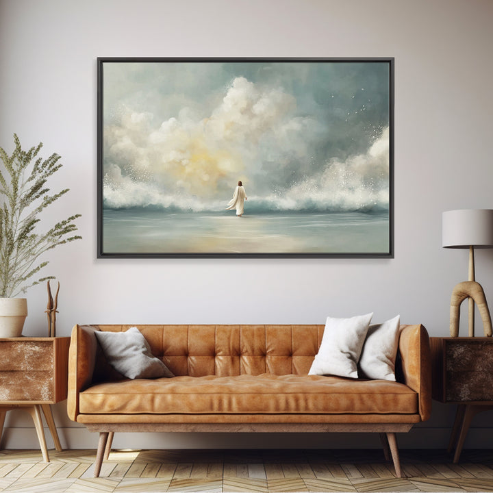 Stormless Promise, Framed Canvas Print, Christian Wall Art, Christian Art Canvas, Christian Decor, Jesus Painting, Modern Christian Paintin