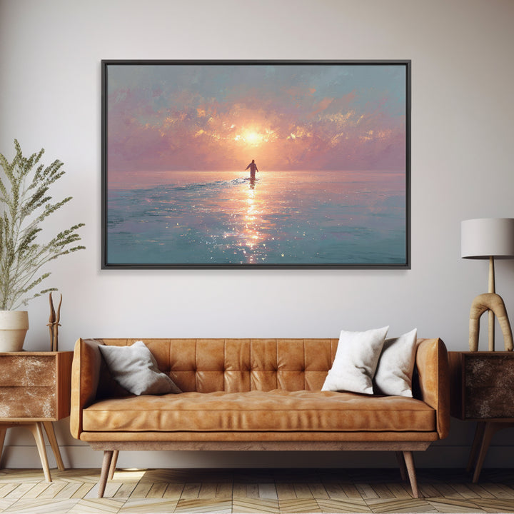 Light Of Mercy, Framed Canvas Print, Christian Wall Art, Jesus Painting, Christian Art Canvas, Christian Decor, Subtle Christian Art