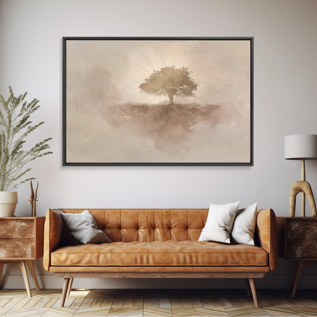 Rooted In Faith - Framed Canvas Print - Christian Art Canvas - Christian Wall Art - Christian Decoration - Subtle Christian Art - Christian