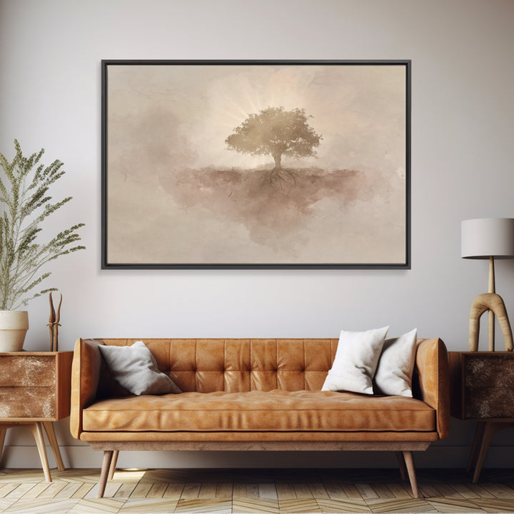 Rooted In Faith - Framed Canvas Print - Christian Art Canvas - Christian Wall Art - Christian Decoration - Subtle Christian Art - Christian