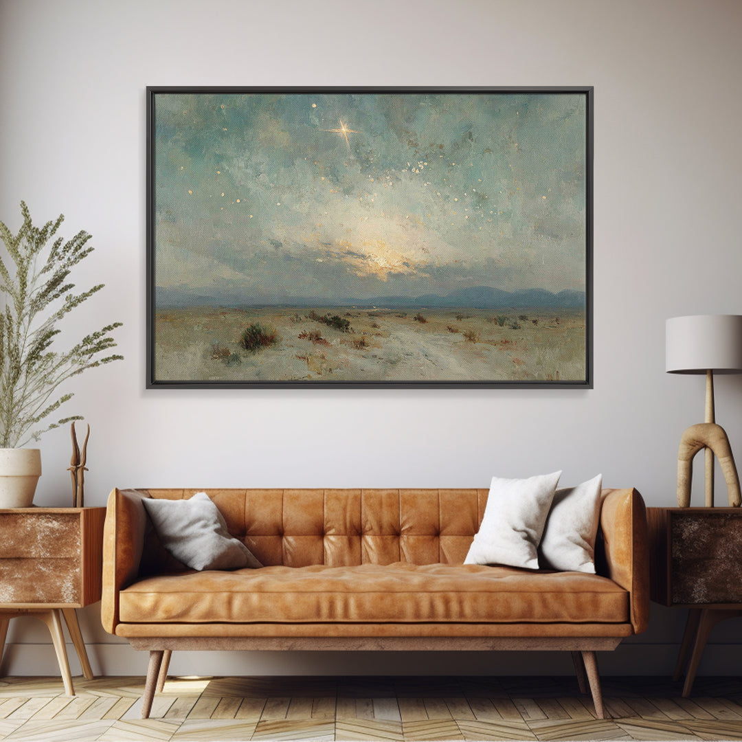 Star Of Salvation - Framed Canvas Print - Christian Christmas Art - Christian Wall Art - Christmas Art Prints - Christian Art Canvas - Chri