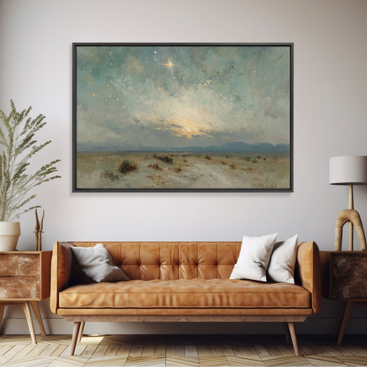 Star Of Salvation - Framed Canvas Print - Christian Christmas Art - Christian Wall Art - Christmas Art Prints - Christian Art Canvas - Chri