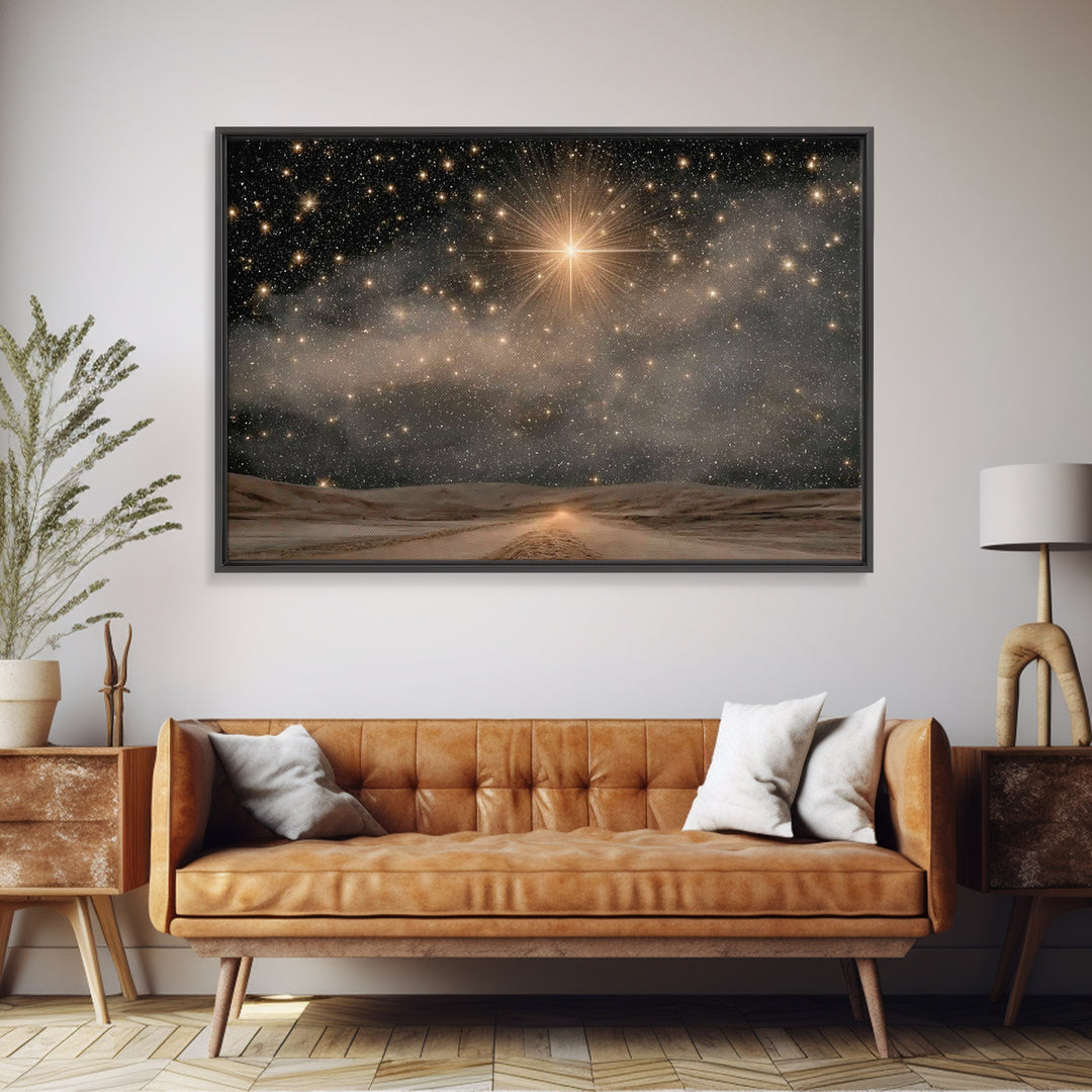 The Guiding Star – Framed Canvas Print – Christian Wall Art – Christian Art Canvas – Christmas Art – Christian Decor – Christian Gift