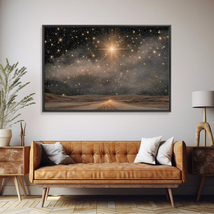 The Guiding Star – Framed Canvas Print – Christian Wall Art – Christian Art Canvas – Christmas Art – Christian Decor – Christian Gift