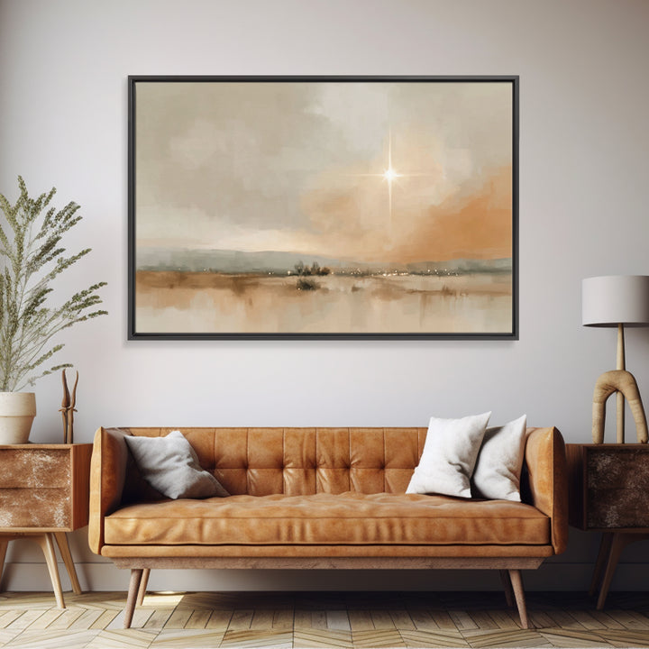 Celestial Promise – Framed Canvas Print – Christian Art Painting – Christmas Art Framed – Christian Wall Art – Christmas Art Prints – Chris