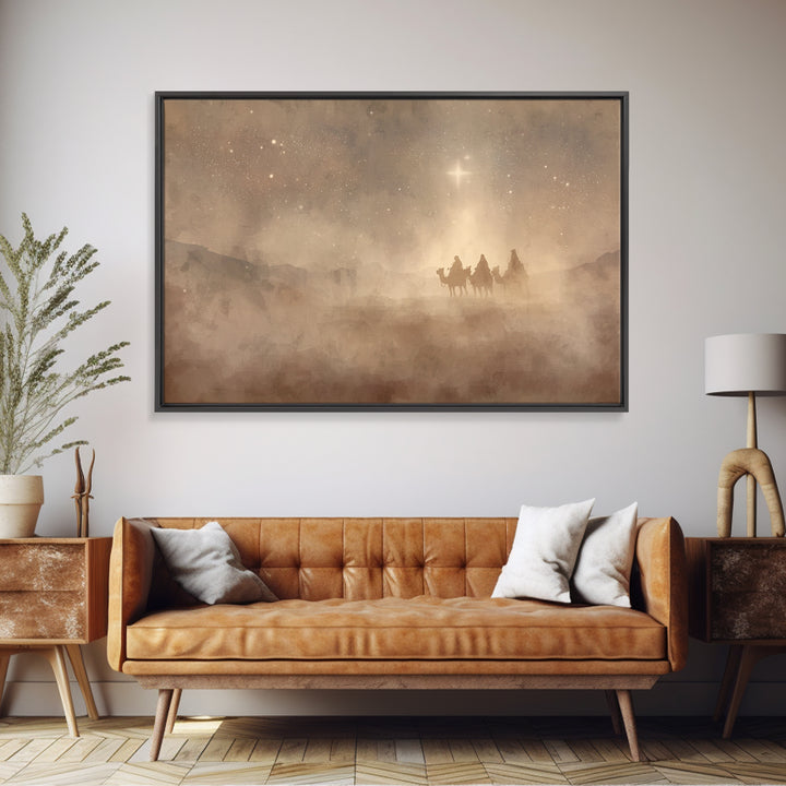 Radiant Savior Star | Framed Canvas Print | Christian Wall Art | Christmas Art Canvas | Christian Art Print | Christian Christmas Decor | U
