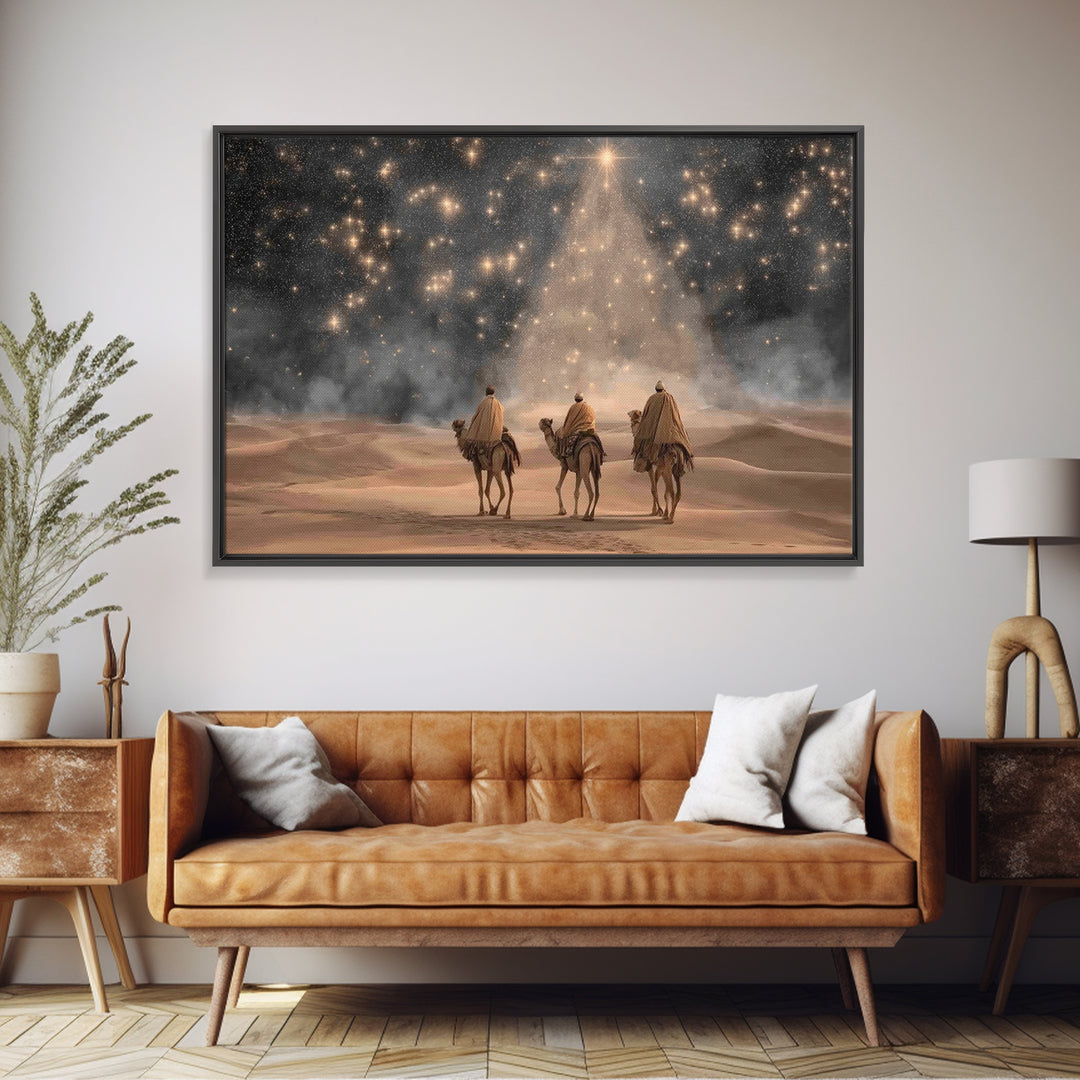 Bethlehem Journey, Framed Canvas Print, Christian Christmas Art, Christian Art Canvas, Christmas Wall Art, Christian Decor, Christian Art W