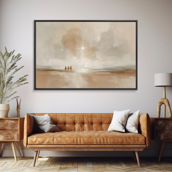 Three Kings Hope, Framed Canvas Print, Christian Wall Art, Christian Art Painting, Christmas Art Work, Christian Christmas Decorations, Chr