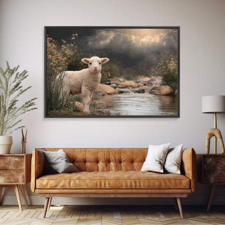 Light Of Innocence, Framed Canvas Print, Christian Wall Art, Christian Painting, Subtle Christian Art, Christian Art Canvas