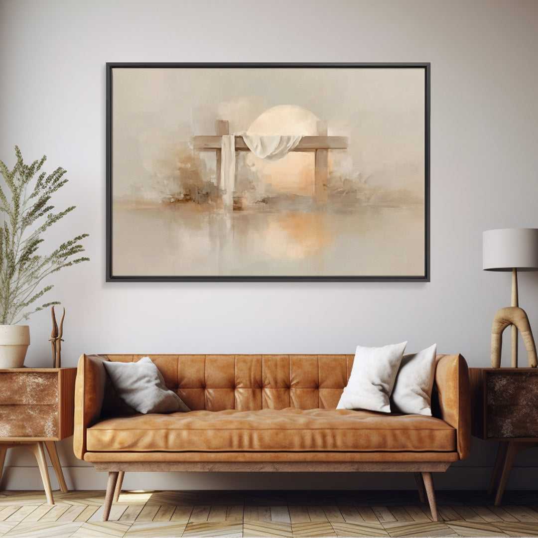 Grace At Sunrise, Framed Canvas Print, Christian Painting, Christian Wall Art, Large Christian Art, Christian Art Canvas