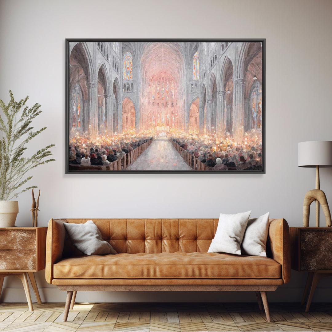 Candlelight Choir – Framed Canvas Print – Christian Art – Framed Christian Art – Christmas Wall Art – Christian Christmas Art – Christian A