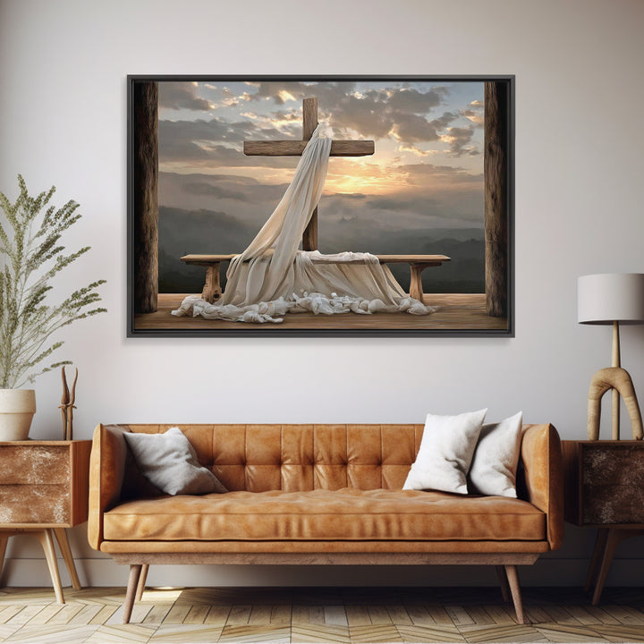 Resurrection Glory, Framed Canvas Print, Christian Painting, Christian Art Canvas, Christian Wall Art, Modern Christian Art