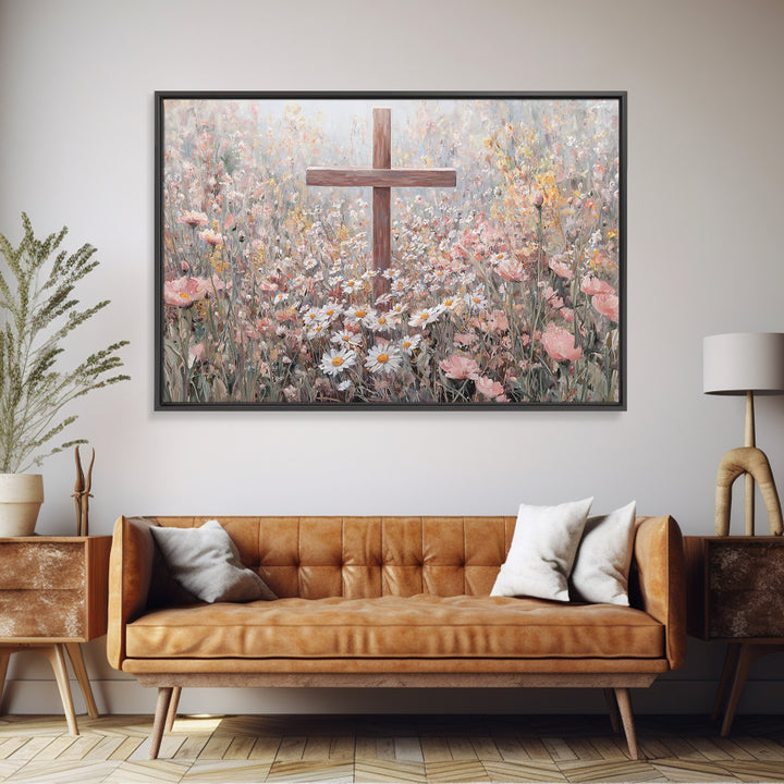 Field Of Grace, Framed Canvas Print, Christian Painting, Christian Wall Art, Christian Art Canvas, Large Christian Art