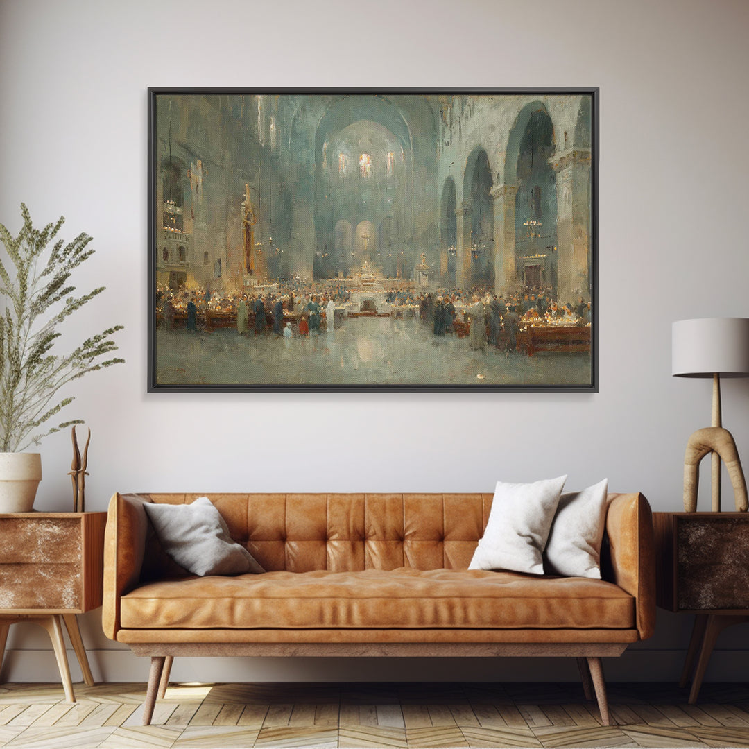 Radiant Mass – Framed Canvas Print – Christian Art Painting – Christmas Canvas Wall Art – Vintage Christian Art – Christian Wall Art – Chri