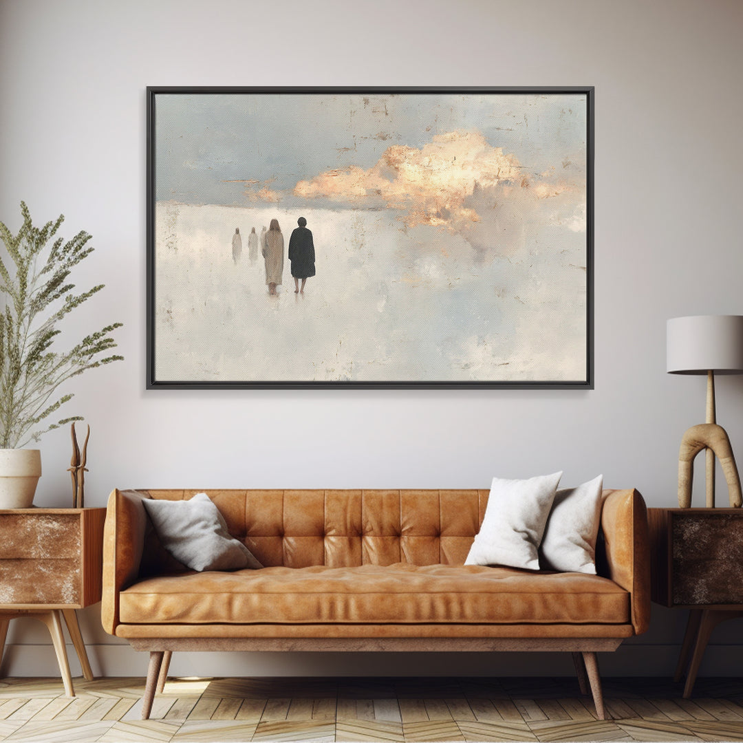 Walk Of Faith, Framed Canvas Print, Christian Wall Art, Christian Painting, Modern Christian Art, Christian Art Canvas