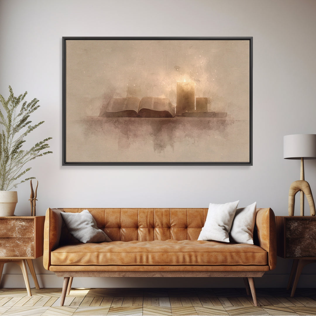 Eternal Word | Framed Canvas Print | Christmas Art | Christian Decor | Christian Art Canvas | Christian Wall Art | Christian Painting