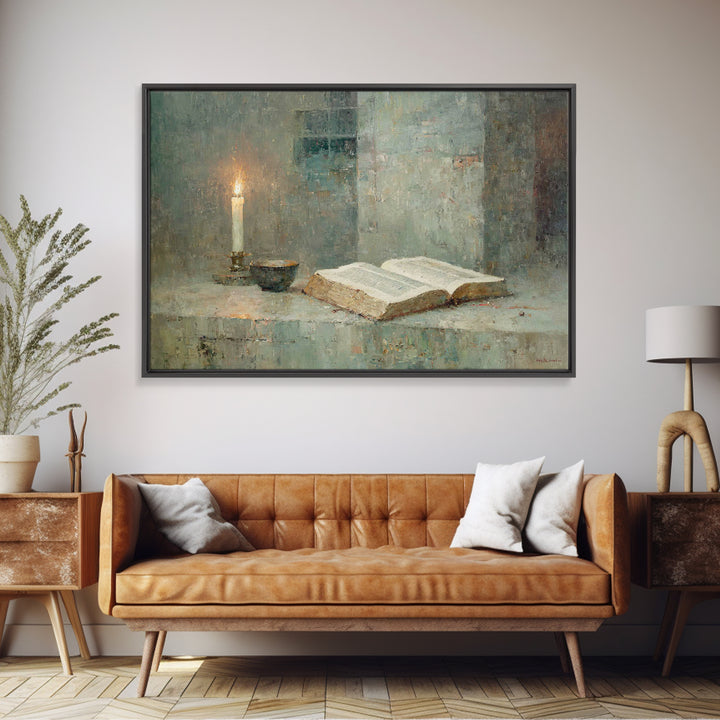 Quiet Scripture Light | Framed Canvas Print | Christian Art Canvas | Christian Painting | Christian Wall Art | Christmas Art | Christian De