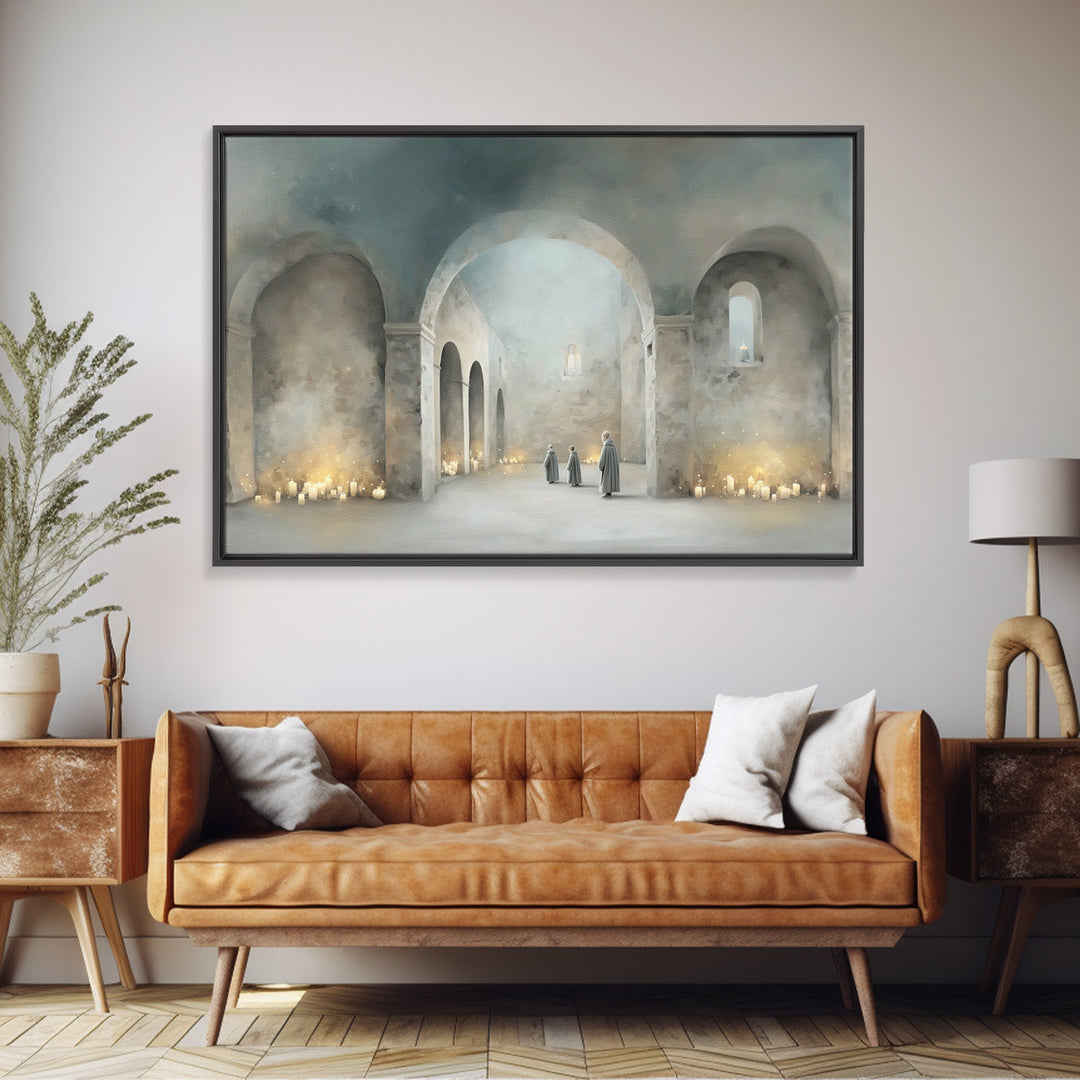 Sanctuary Of Peace | Framed Canvas Print | Christian Decor | Christian Painting | Christian Art Canvas | Christian Wall Art | Christmas Art
