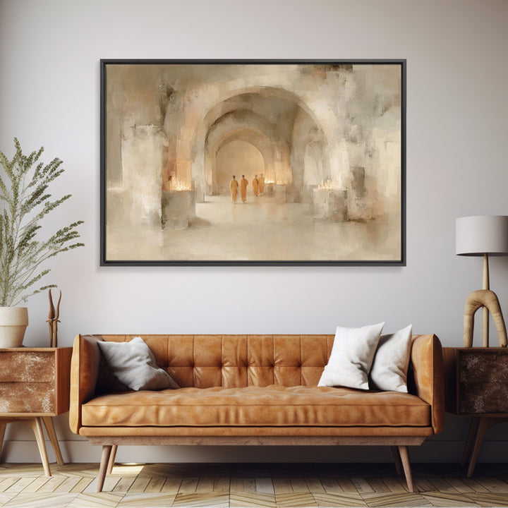 Halls Of Reverence | Framed Canvas Print | Christian Painting | Christmas Art | Christian Wall Art | Christian Decor | Christian Art Canvas