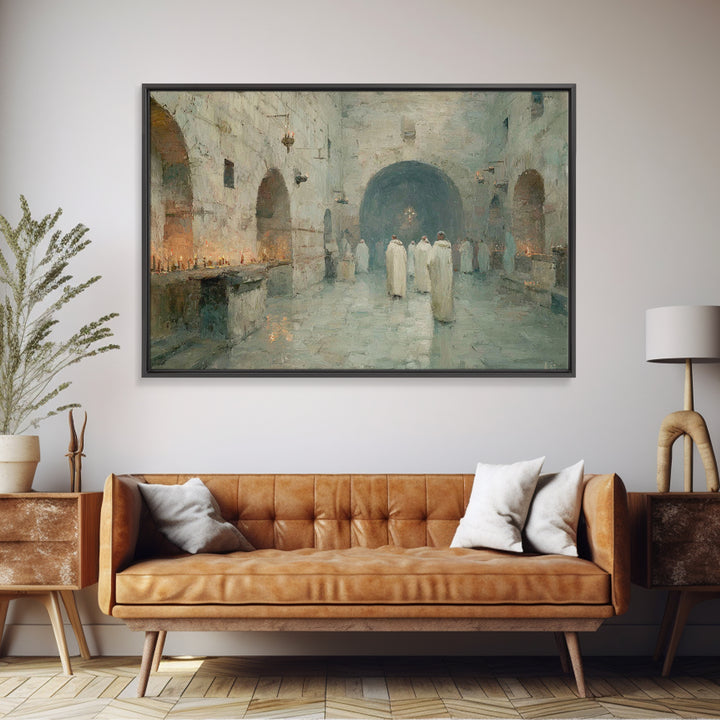 Silent Procession | Framed Canvas Print | Christian Wall Art | Christian Art Canvas | Christian Decor | Christian Painting | Christmas Art