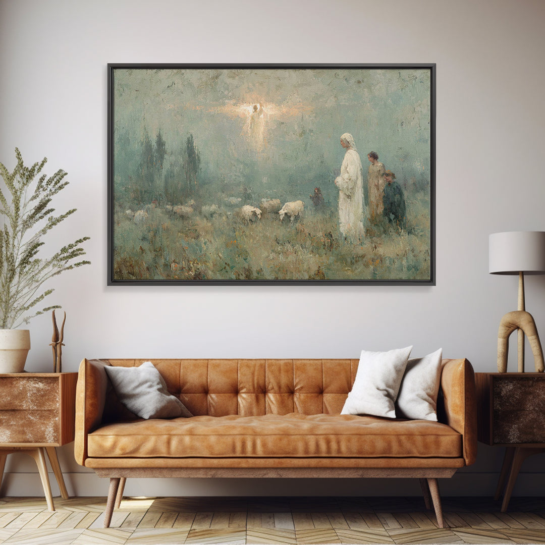 Trumpet Glory – Framed Canvas Print – Christian Art Canvas – Christian Wall Art – Christmas Art – Jesus Painting – Christian Christmas Art