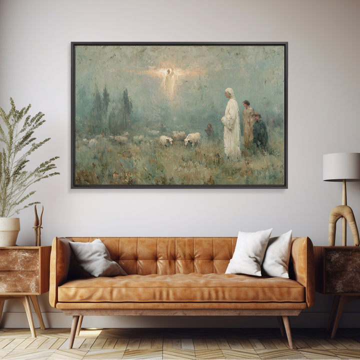 Trumpet Glory – Framed Canvas Print – Christian Art Canvas – Christian Wall Art – Christmas Art – Jesus Painting – Christian Christmas Art