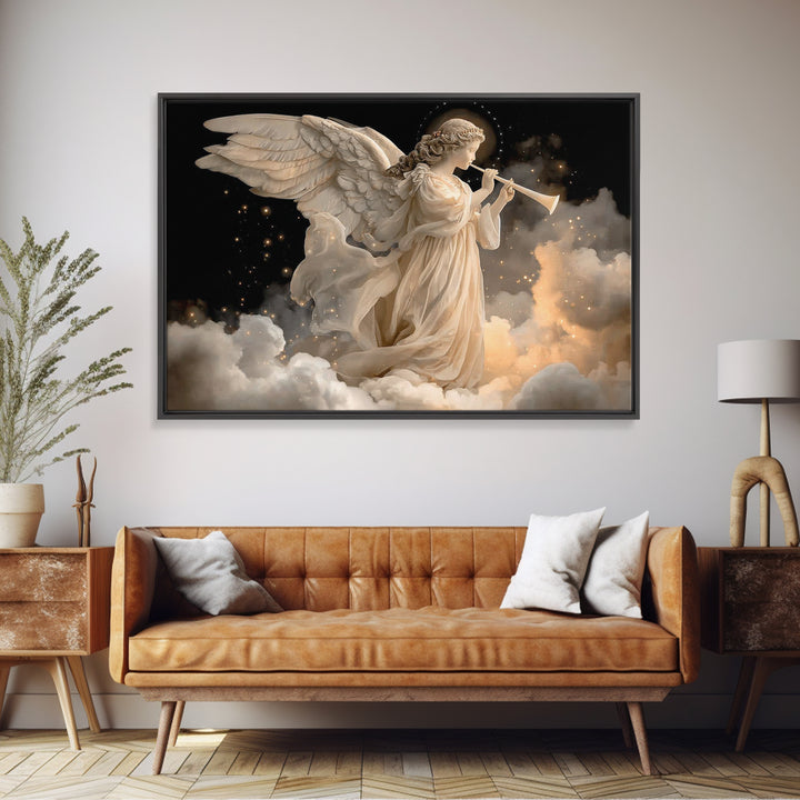 Angelic Herald – Framed Canvas Print – Christian Christmas Art – Christian Wall Art – Christian Art Canvas – Christmas Wall Art – Jesus Pai