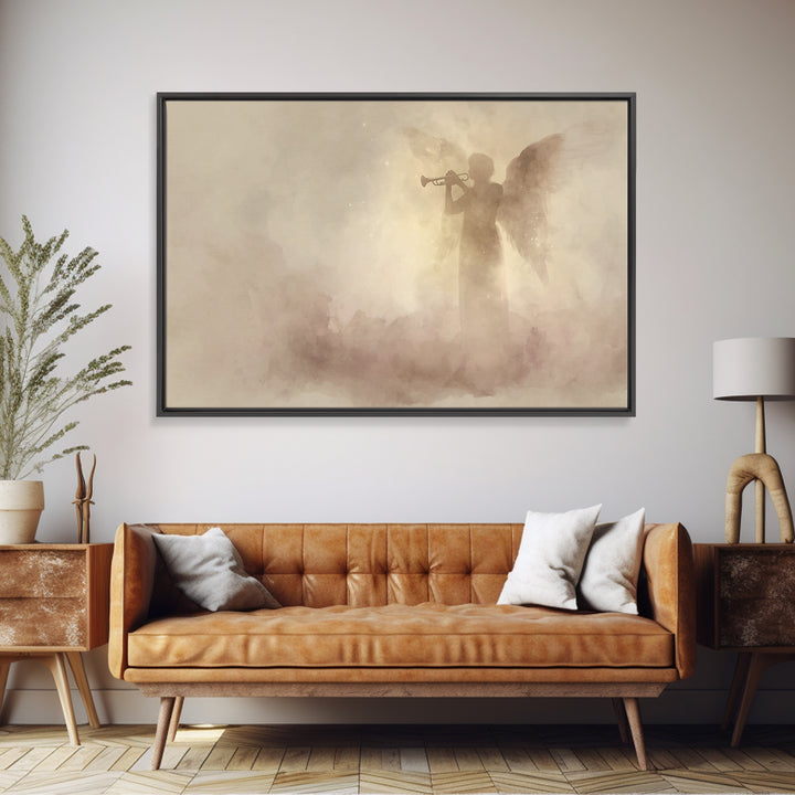 Celestial Messenger – Framed Canvas Print – Christian Art Canvas – Jesus Painting – Christian Christmas Art – Christian Wall Art – Christma