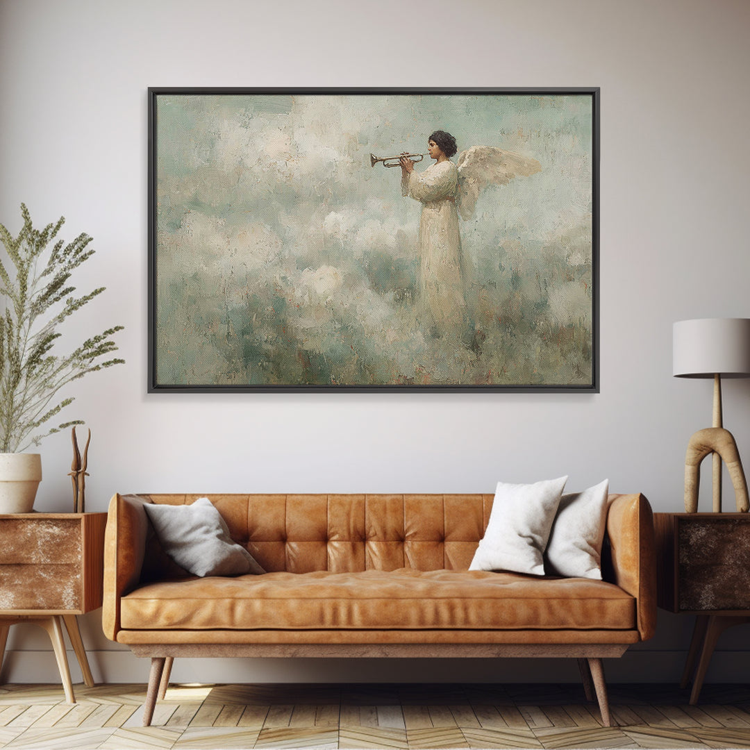 Heaven’s Proclamation – Framed Canvas Print – Christian Christmas Art – Jesus Painting – Christian Art Canvas – Christian Wall Art – Christ