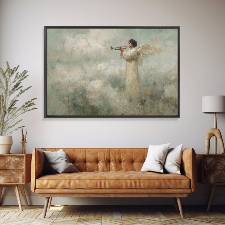 Heaven’s Proclamation – Framed Canvas Print – Christian Christmas Art – Jesus Painting – Christian Art Canvas – Christian Wall Art – Christ