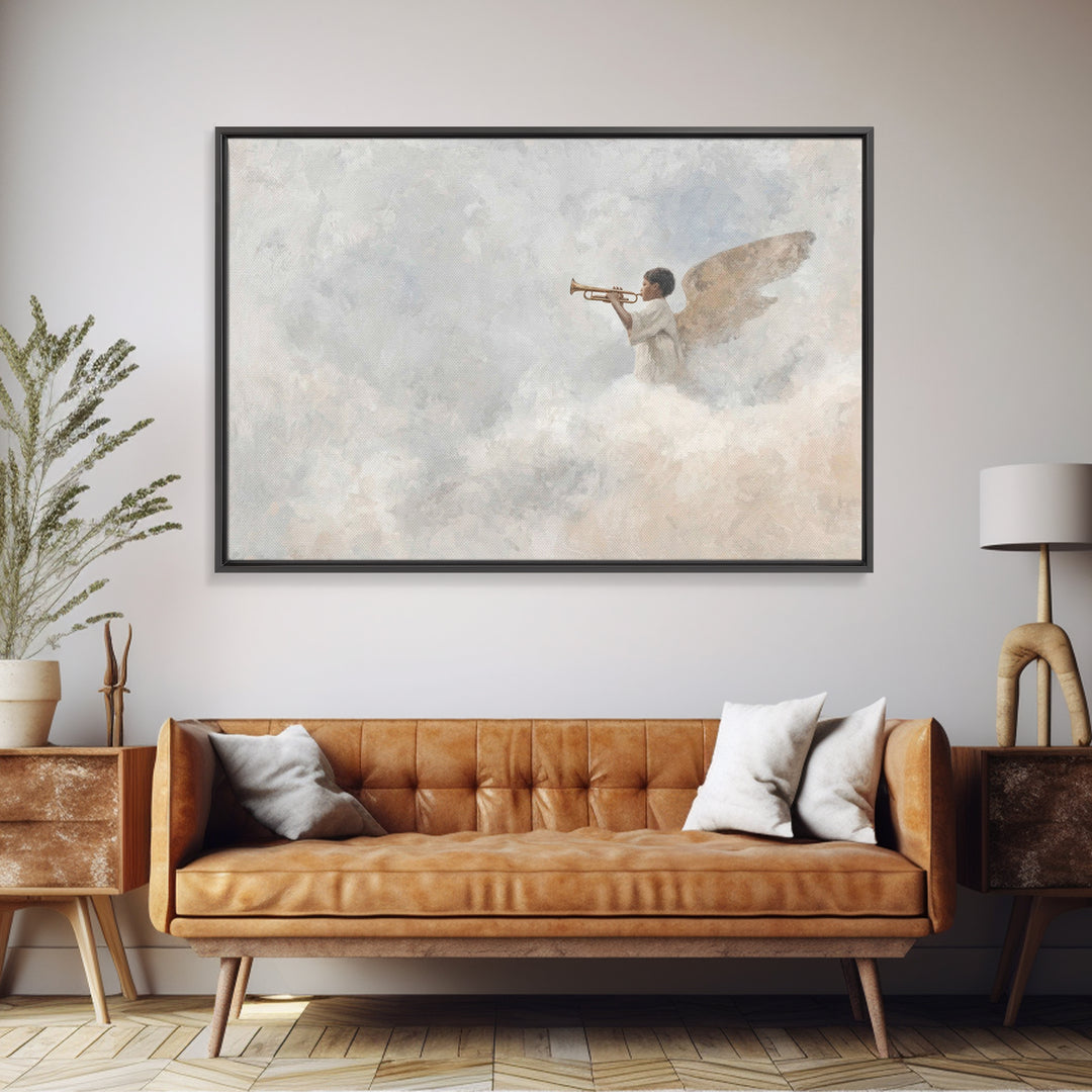 Angel of Light – Framed Canvas Print – Christian Wall Art – Christian Art Canvas – Christian Painting – Christmas Art – Christian Christmas