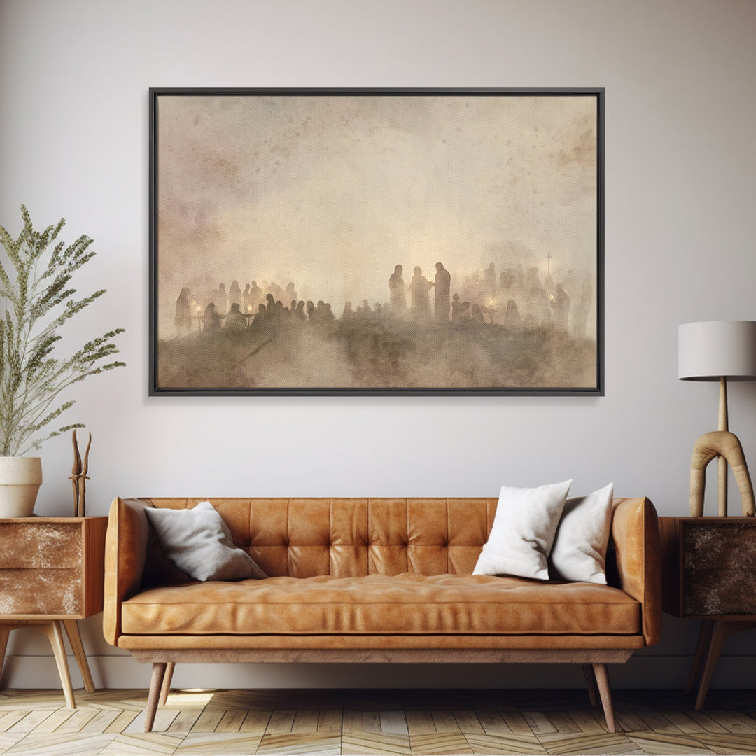 Soft Communion – Framed Canvas Print – Christian Wall Art – Christian Art Canvas – Christian Painting – Christian Christmas Art – Christmas