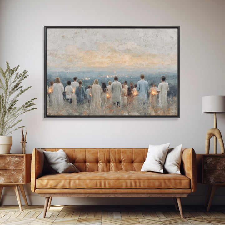 Dawn Assembly – Framed Canvas Print – Christian Wall Art – Christian Art Canvas – Christian Christmas Art – Christmas Art – Christian Paint