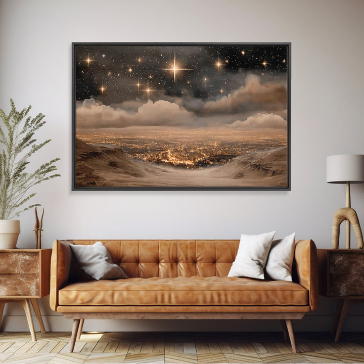 The Guiding Star – Framed Canvas Print – Christian Wall Art – Christian Art Canvas – Jesus Painting – Christian Christmas Art – Christian D